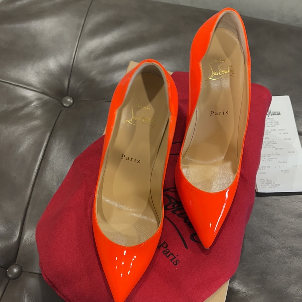 CHRISTIAN LOUBOUTIN HOT CHICK ORANGE 37 - Picture 3 of 6